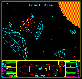 Screenshot of Elite on the BBC Master