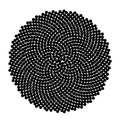 dot spiral, 999 points