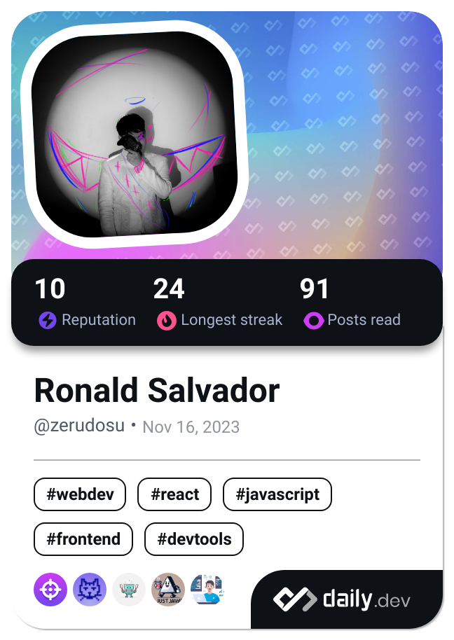 Ronald Salvador's Dev Card