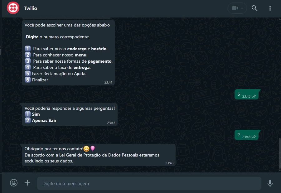 Fluxo de Conversação