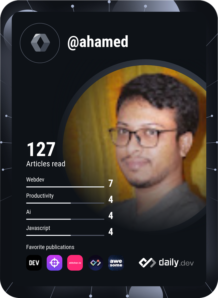 sajeeb ahamed's Dev Card