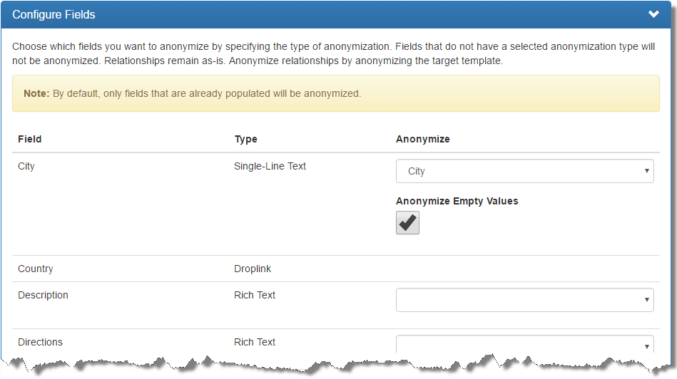 Configure Fields