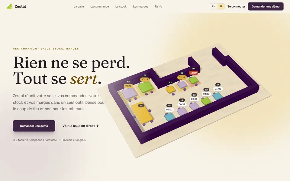 Zestal, logiciel de gestion pour restaurants