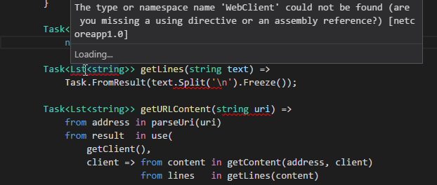 error squiggles underlining shifted code