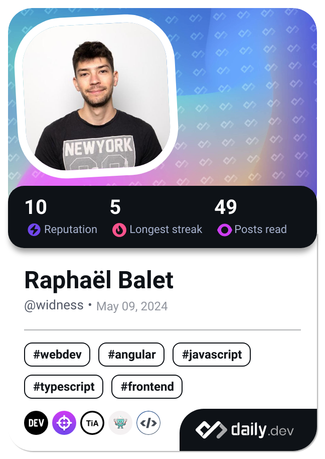 Raphaël Balet's Dev Card