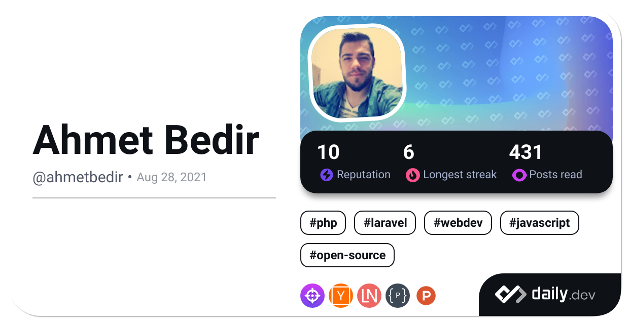 Ahmet Bedir's Dev Card