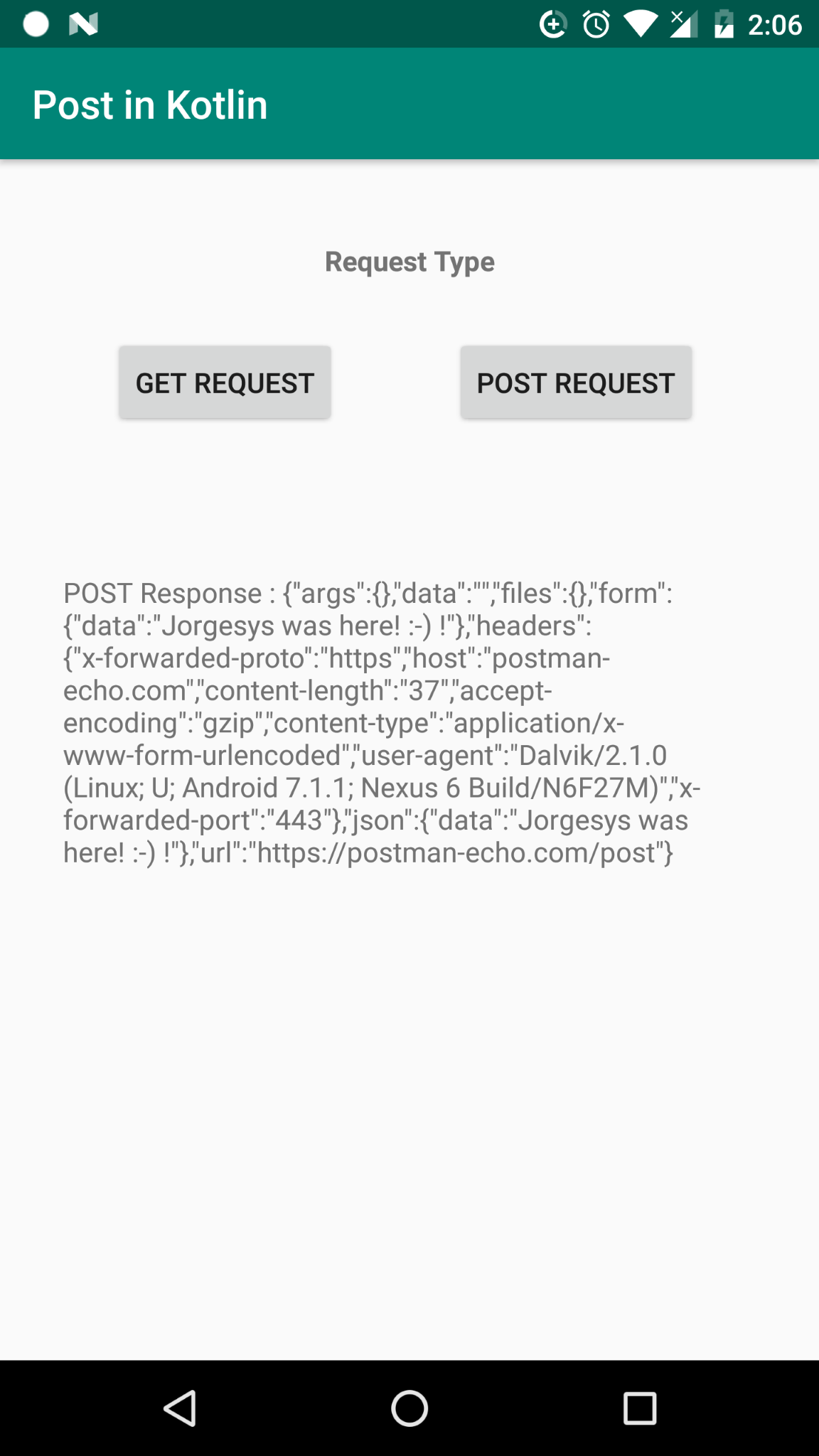 Jorgesys POST and GET requests in Kotlin