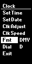Clock Menu