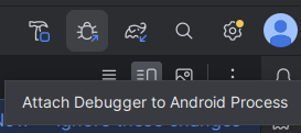 Attach debugger to android process screenshot