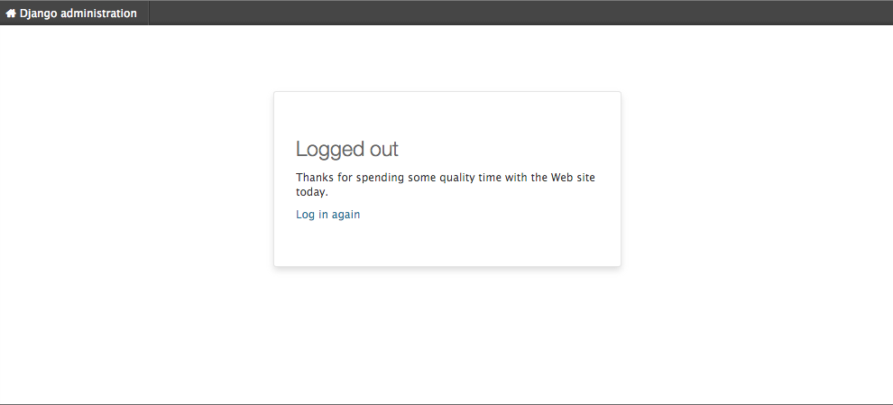 Logout screen