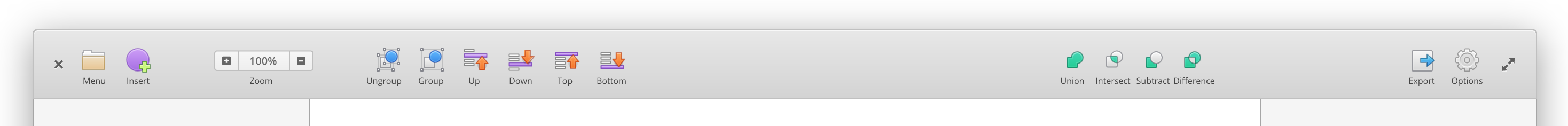 Header Bar with Icons + Labels