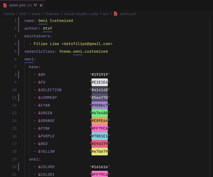 Omni Customized screnshoot for Visual Studio Code