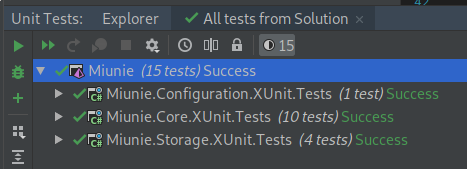 Unit Tests window