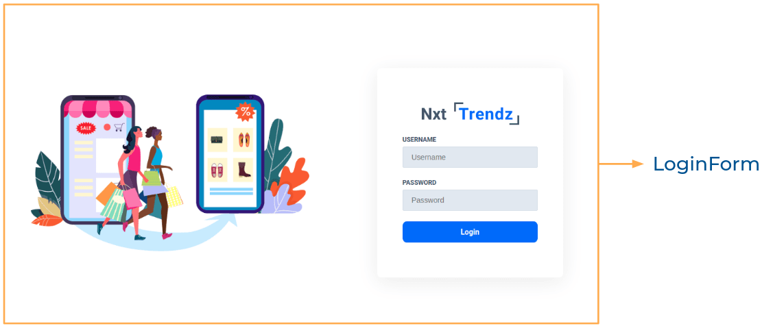 nxt trendz authentication login component structure breakdown