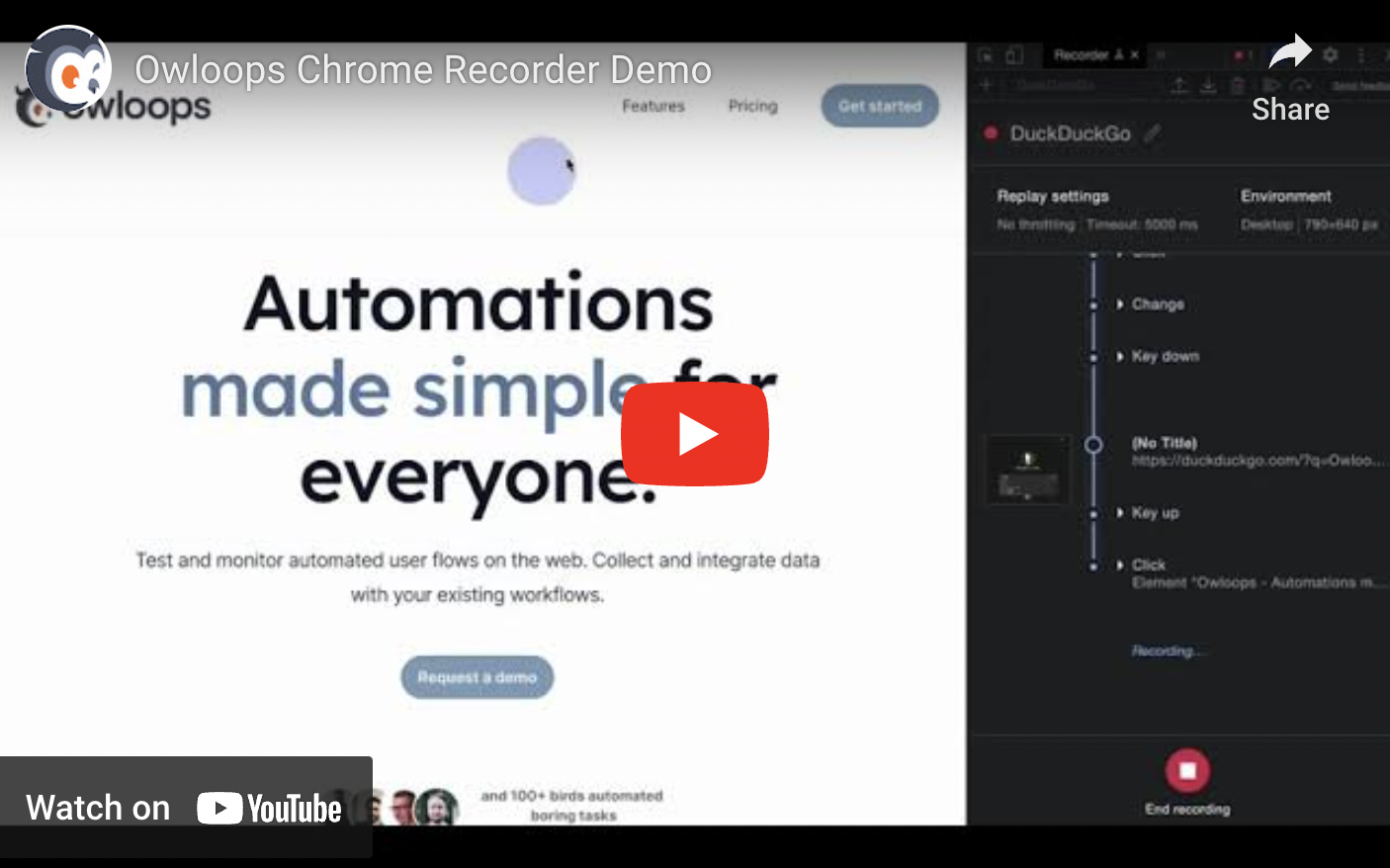 Owloops Chrome Recorder Demo