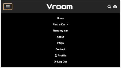 Vroom Navbar on mobile devices