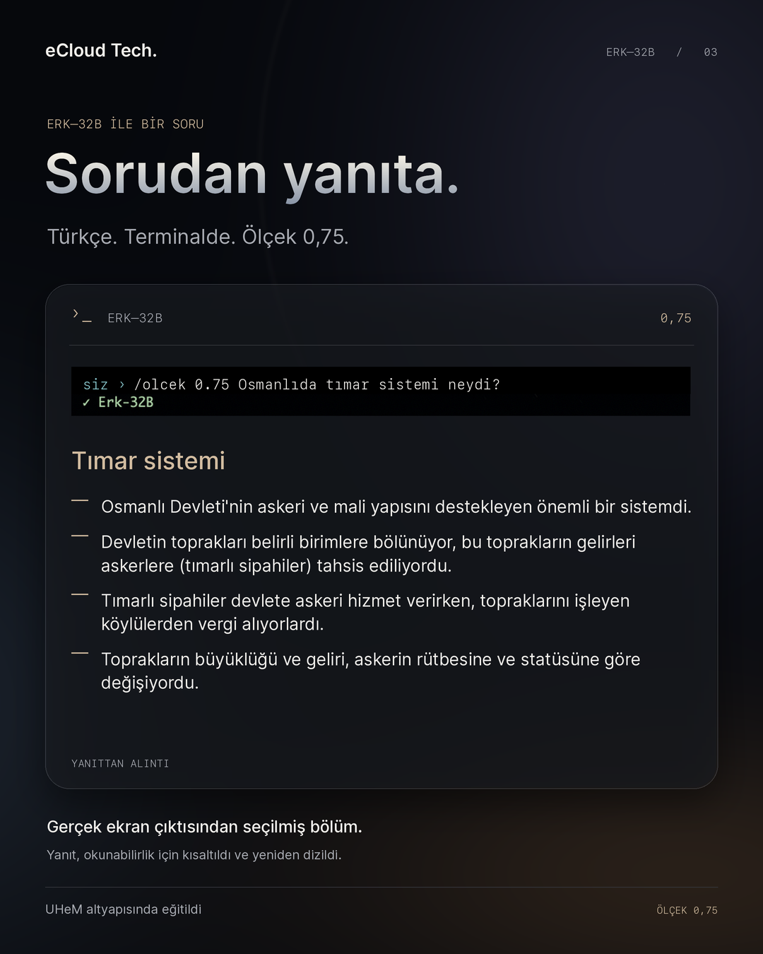Terminalden örnek yanıt