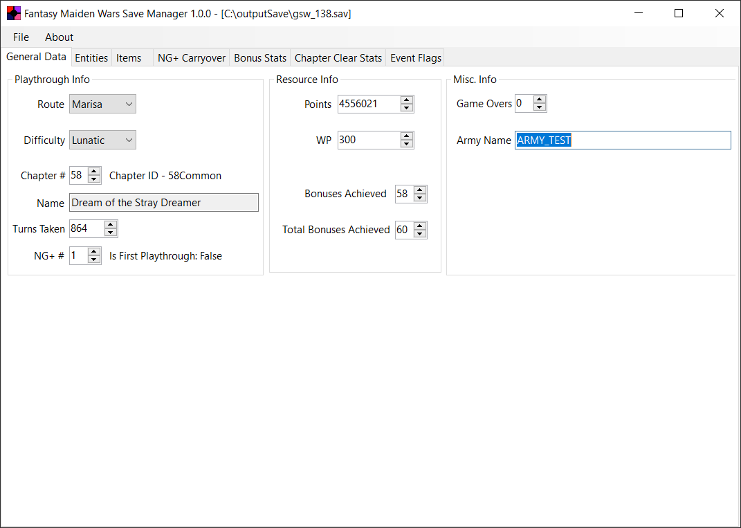1.0.0 Character Editor