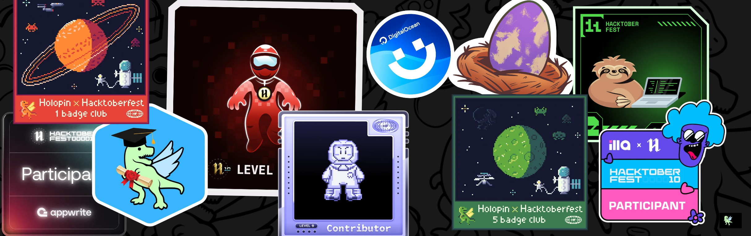 An image of @rushaabhhh's Holopin badges, which is a link to view their full Holopin profile