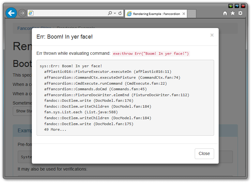 Stack Trace in Err Modal