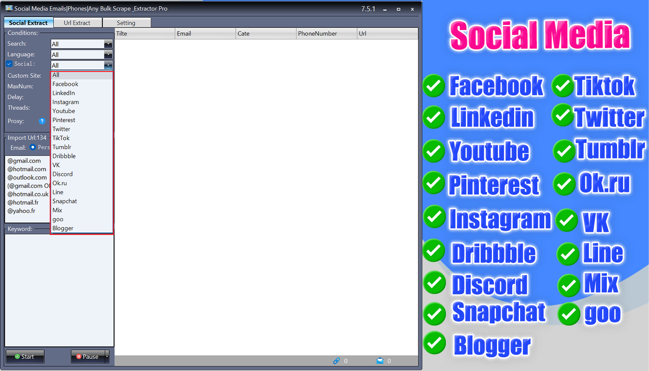 #Extract Linkedin  #Extract Facebook  #Extract twitter  #Extract tiktok  #Extract youtube  #Extract pinterest  #Extract Tumblr  #Extract Dribbble  #Extract VK  #Extract Discord  #Extract Ok.ru  #Extract Line  #Extract Snapchat  #Extract Mix  #Extract goo  #Extract Blogger Email address extractor,Email scraping service,Email grabber tool,Email data extractor,Email scraper