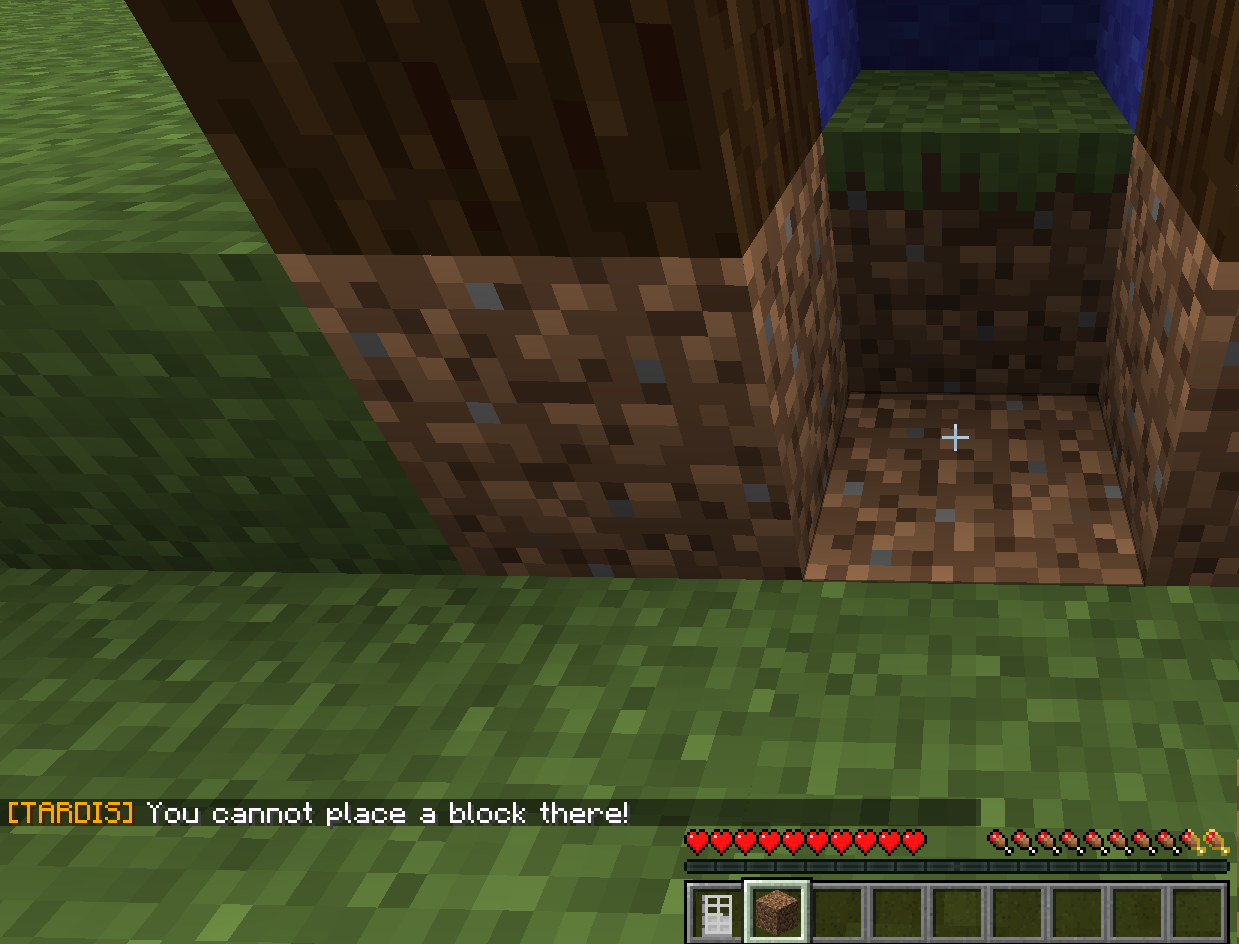 example of missing door and support-block, and error when re-placing dirt