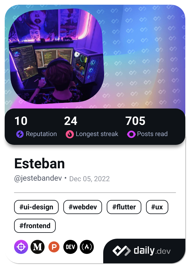 Esteban's Dev Card