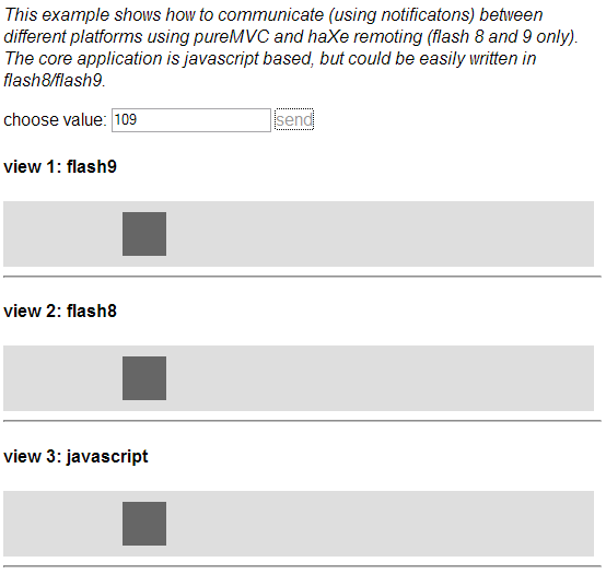 PureMVC Haxe Demo: Multi-platform Communications