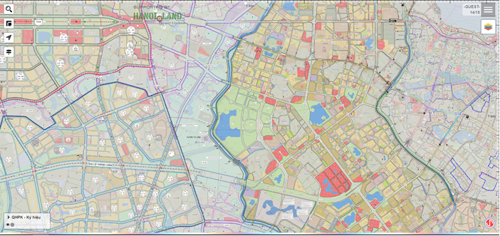 Land planning map in Hanoi