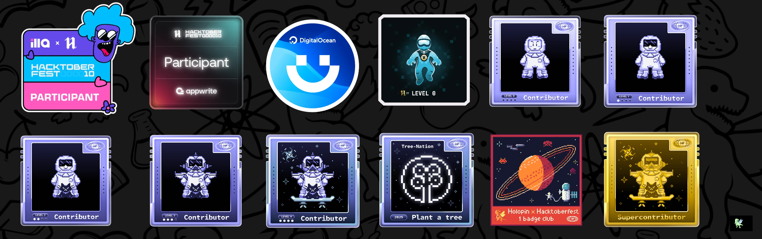 An image of @arnabnath12's Holopin badges, which is a link to view their full Holopin profile