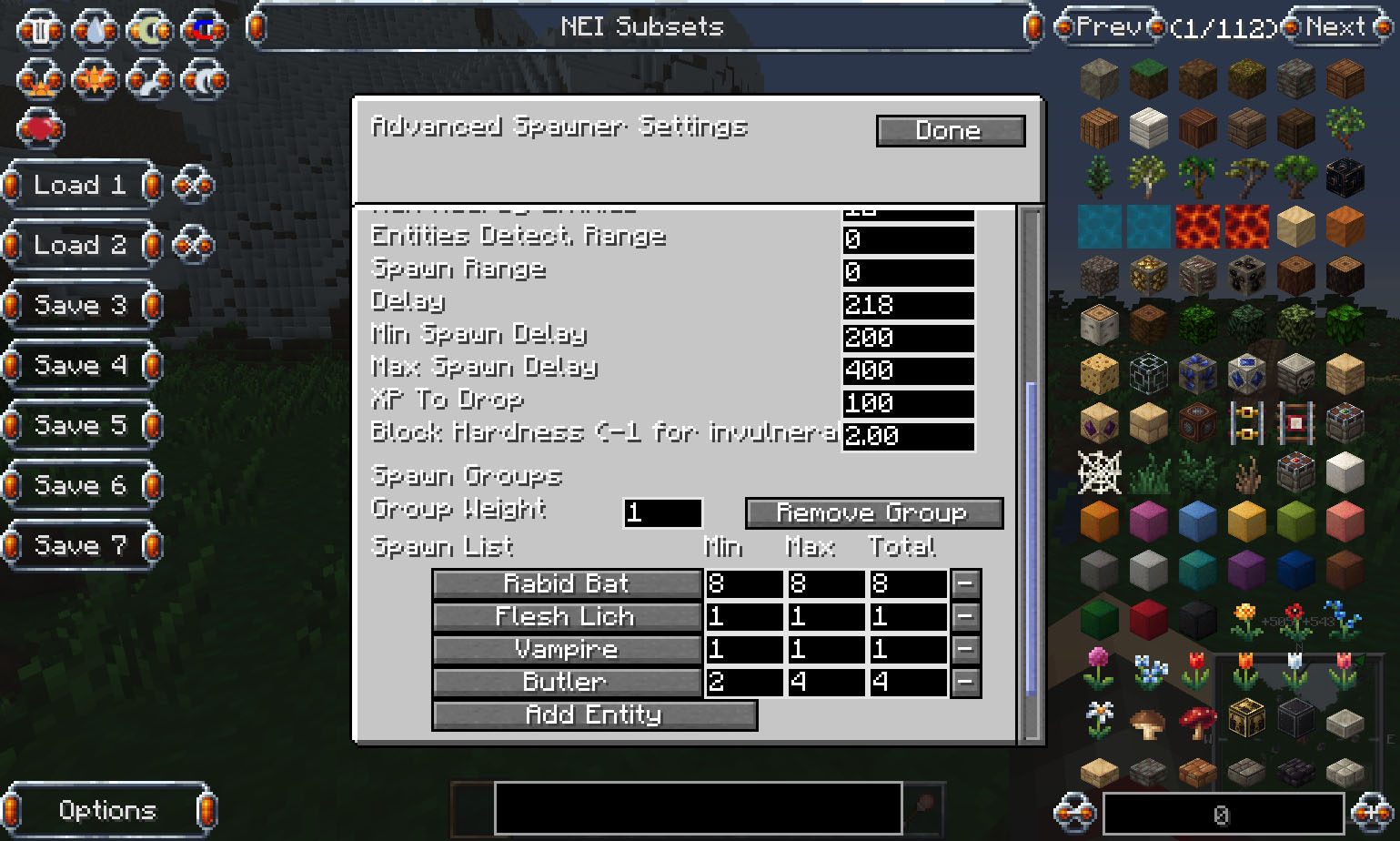 Complete example of settings