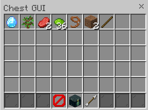 gui screen that shows a players inventory