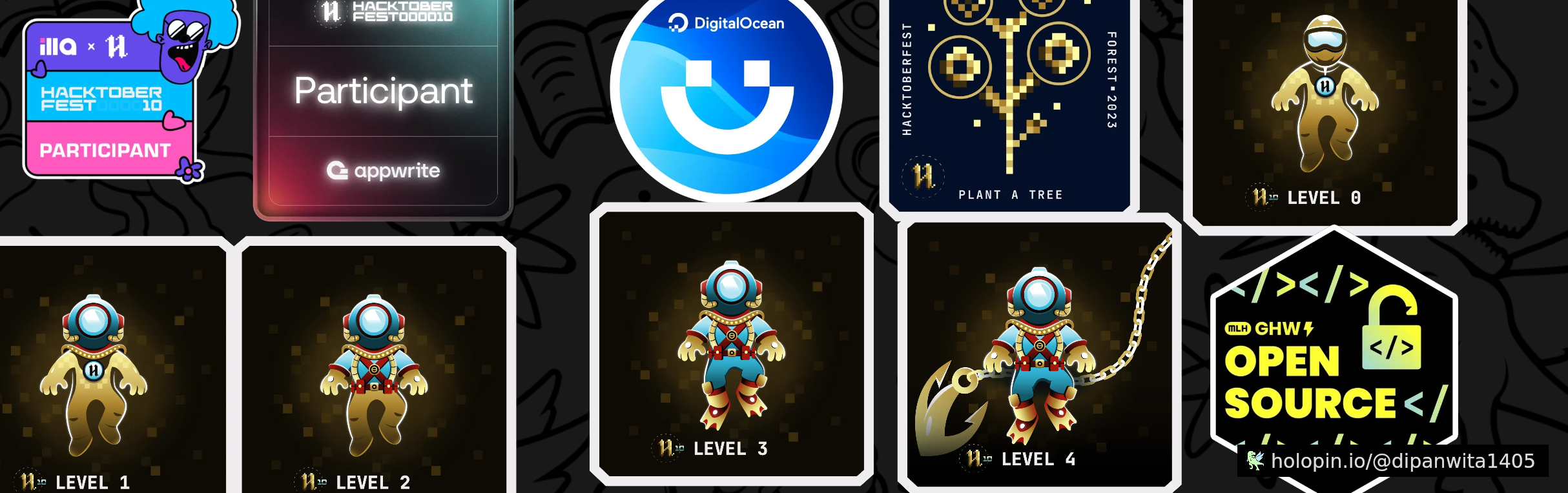 An image of @dipanwita1405's Holopin badges, which is a link to view their full Holopin profile