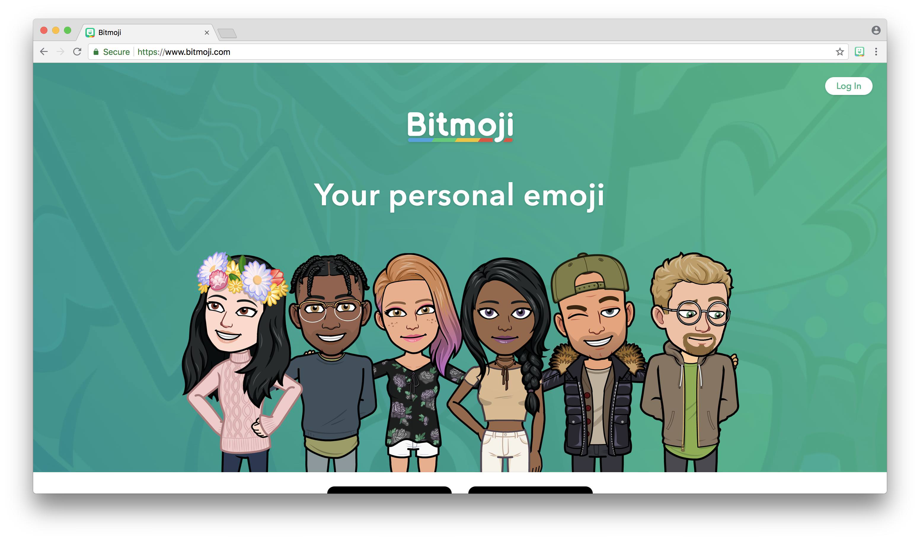 Bitmoji homepage