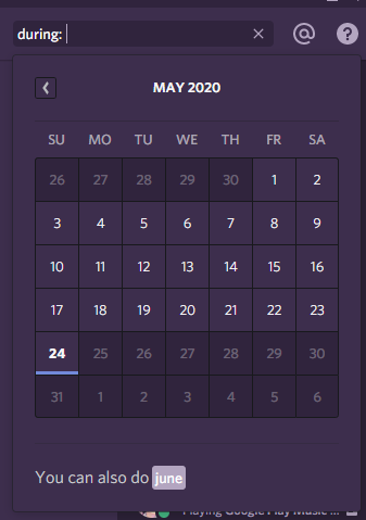 Search calendar picker