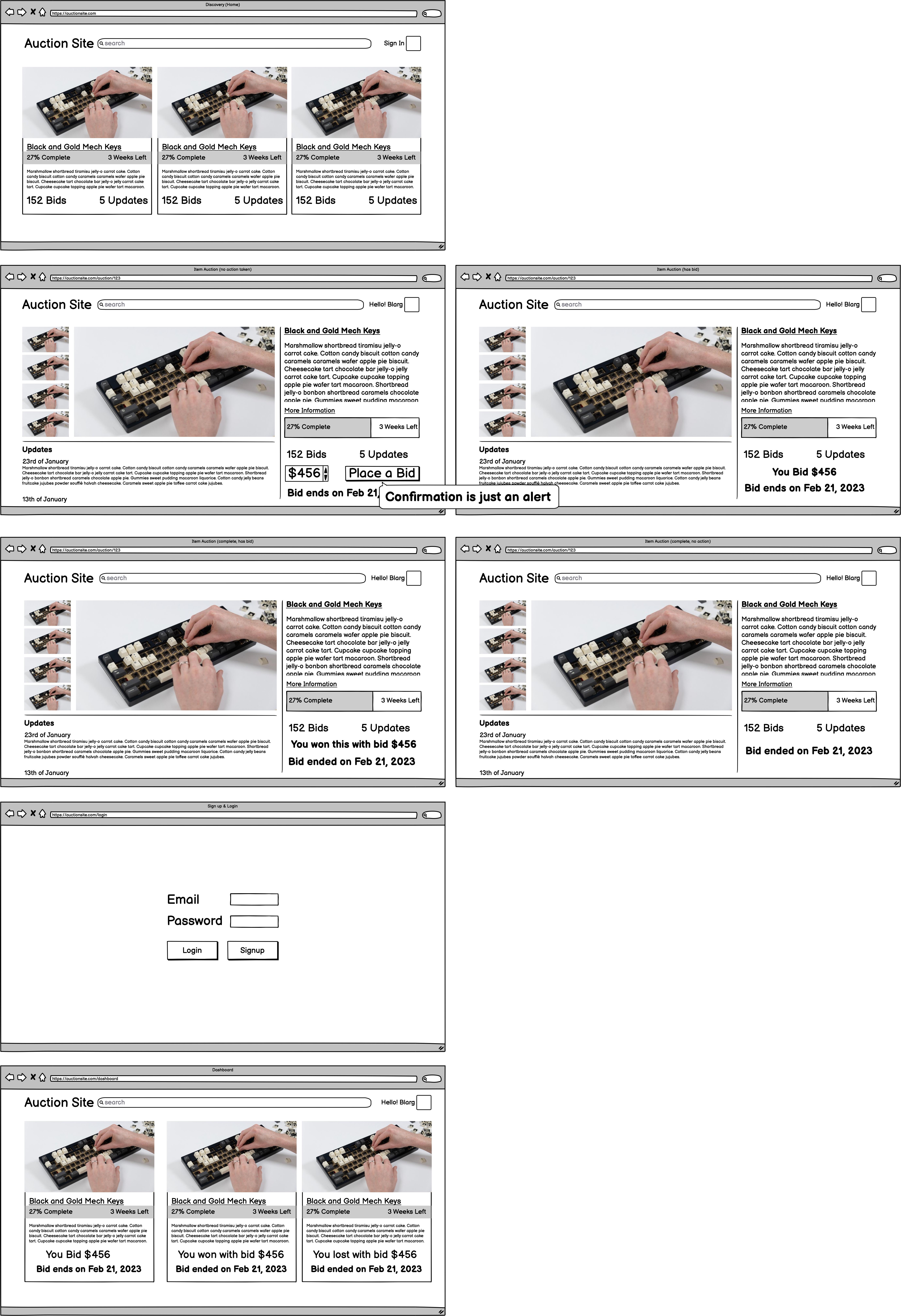 Buyer Wireframes