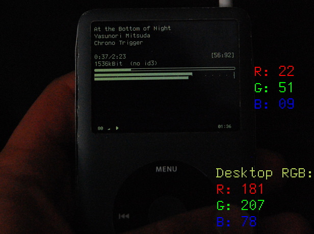 Photo of font on an iPod running Rockbox