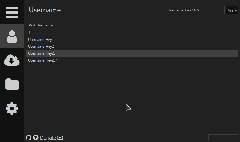 Past Usernames Dark