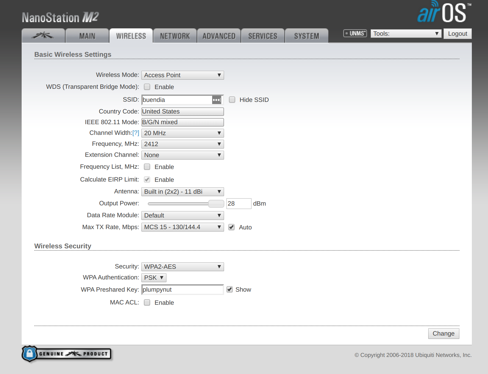 NanoStation wireless tab