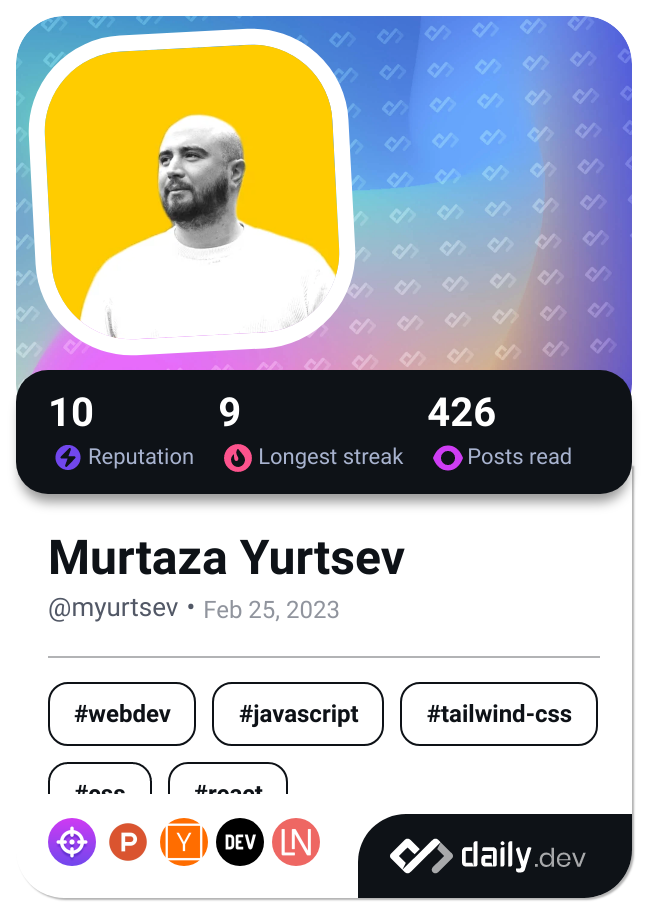 Murtaza Yurtsev's Dev Card