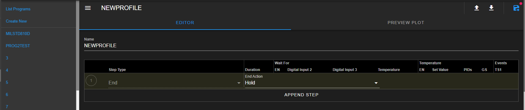 Empty template for a new program