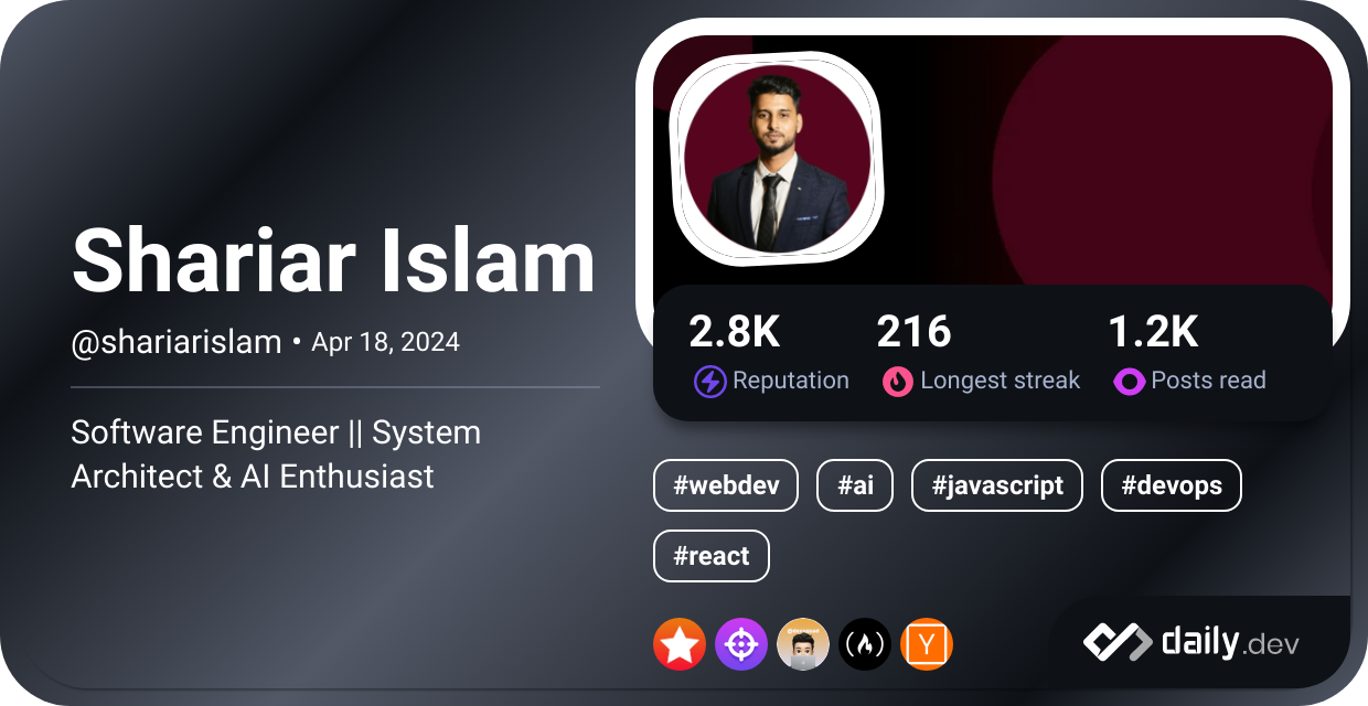 Shariar Islam's Dev Card