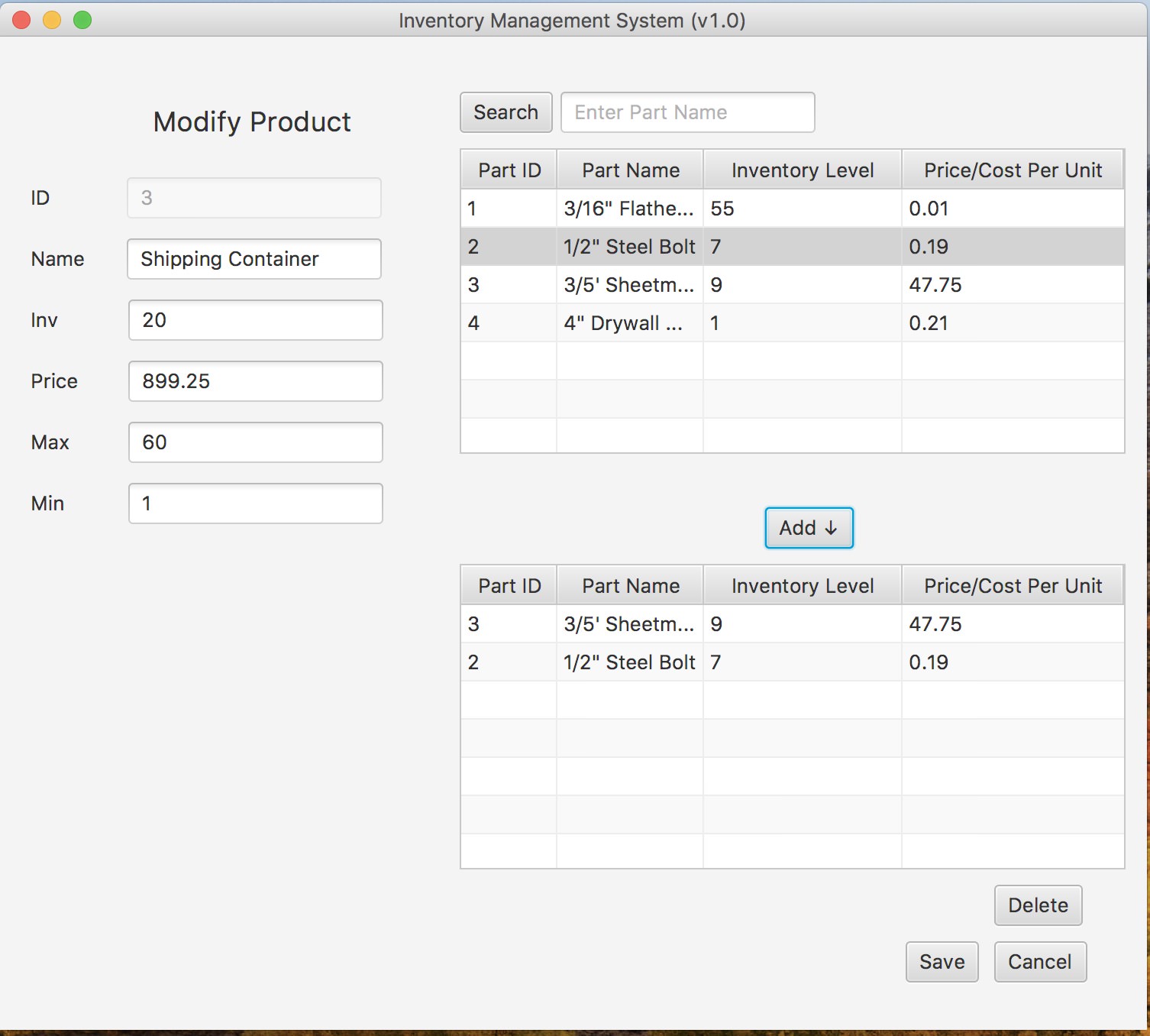 Modify Product View