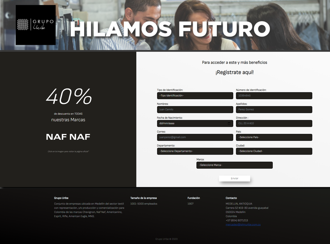 Formulario Fidelización