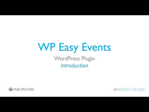 Introduction Video to get you started with WP Easy Events