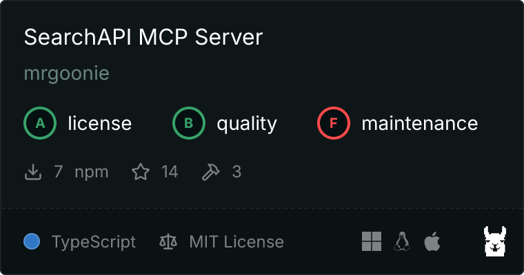SearchAPI Server MCP server