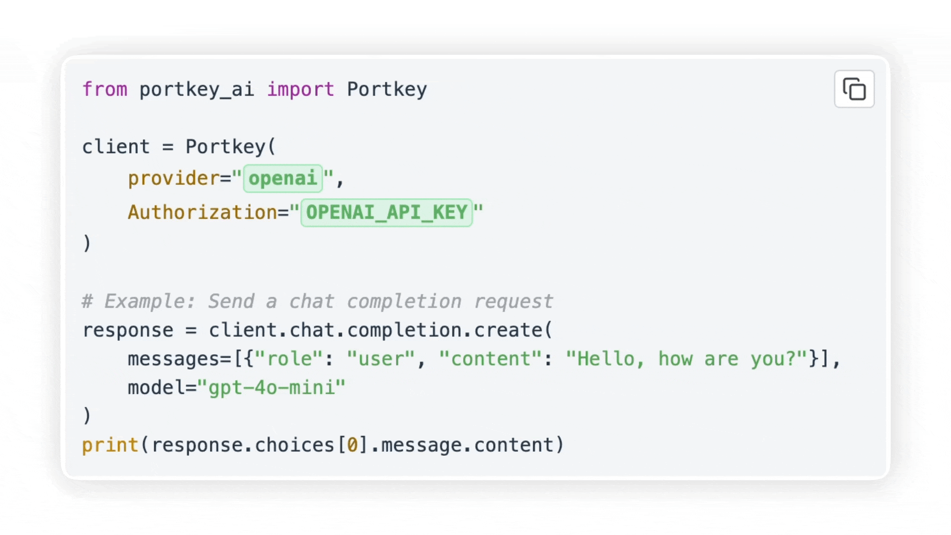 Portkey AI Gateway Demo showing LLM routing capabilities