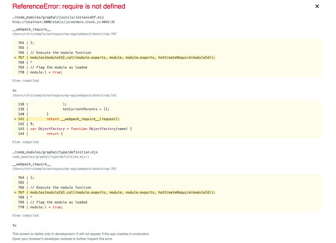 ReferenceError: require is not defined