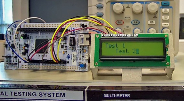 Test message displayed on NUCLEO-F767ZI board