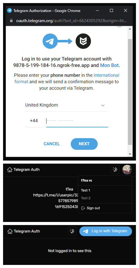 Telegram Authentication Flow